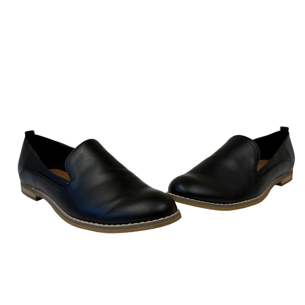 Indigo rd Women Hestley Loafers Size 8.5 Black Slip On Flats Minimalist Neutral